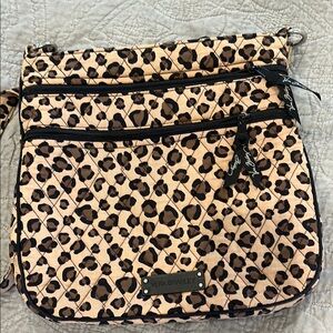 Vera Bradley Tan and Black Animal Print Crossbody Bag